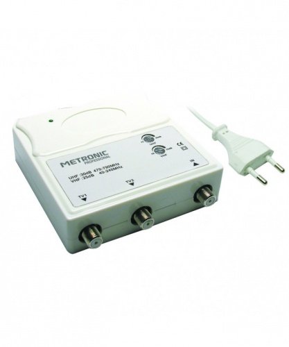 Centralino Da Palo 2 Uscite 48 DB UHF - Con Filtro 5G LTE E Amplificatore Antenna