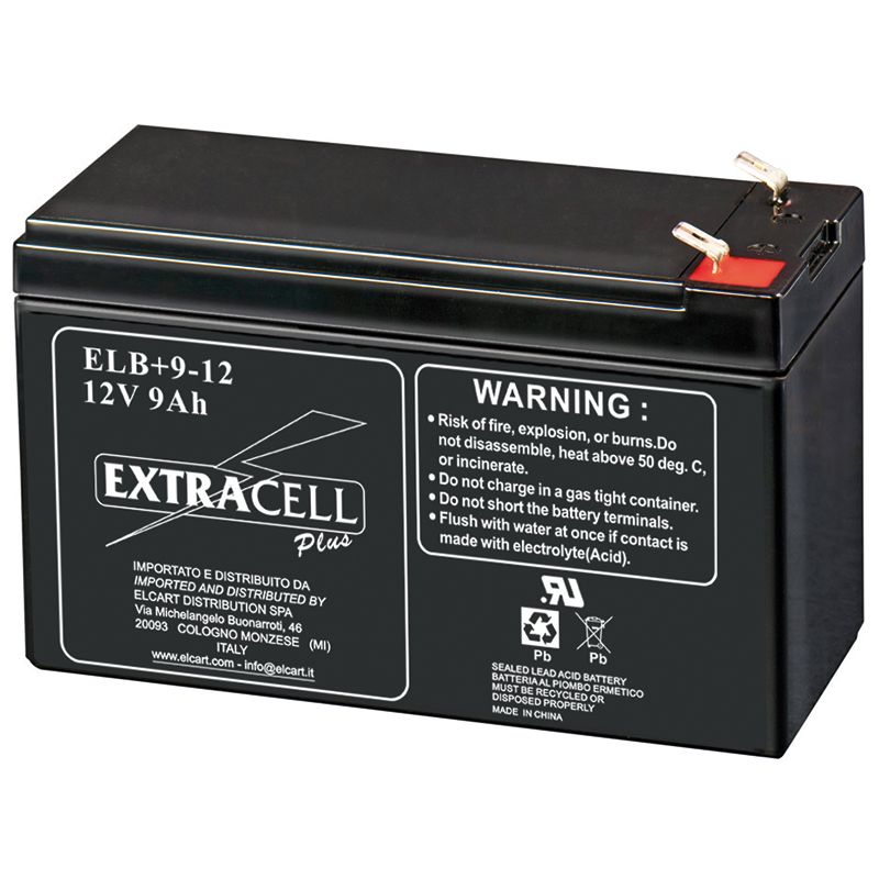BATTERIA 12V 10AH ERMETICA RICARICABILE AL PIOMBO EXTRACELL