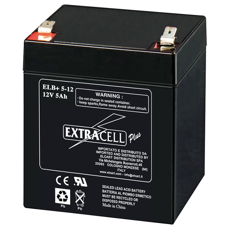 BATTERIA 12V 5AH ERMETICA RICARICABILE AL PIOMBO 