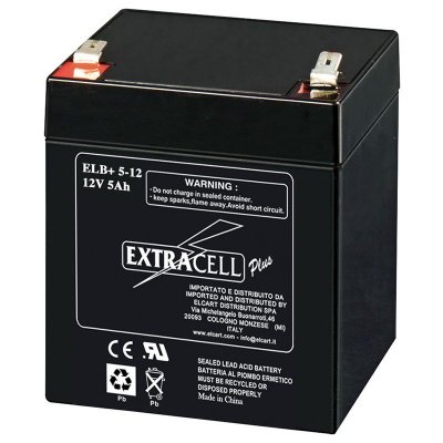 BATTERIA 12V 5AH ERMETICA RICARICABILE AL PIOMBO 