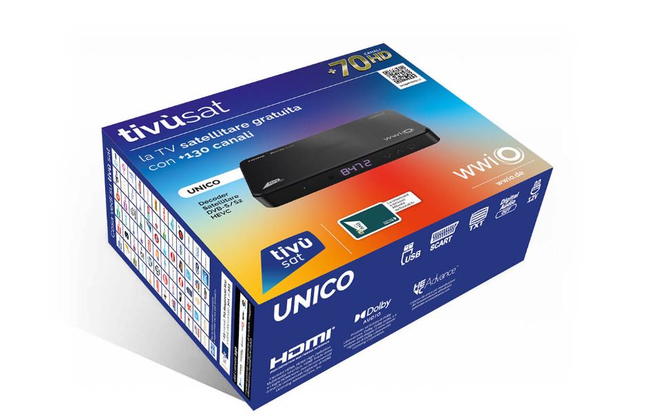 DECODER HD TIVÙSAT UNICO SCHEDA TIVUSAT COMPRESA