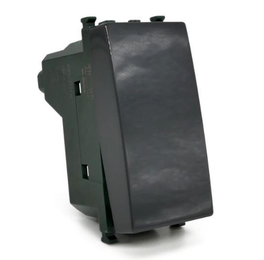 DEVIATORE UNIPOLARE NERO COMPATIBILE VIMAR PLANA
