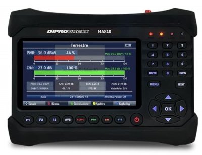 DIPROGRESS DPMAX10 Misuratore Combo S2/T2/Fibra dCSS-Hevc10Bit 
