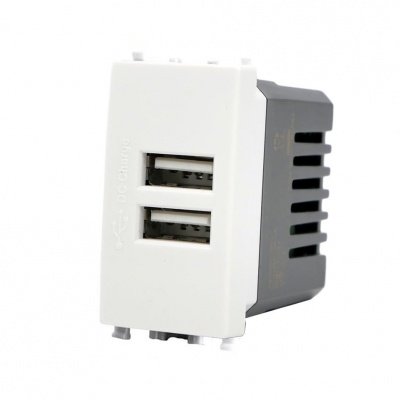 Doppia Presa USB A + A Vimar Plana Compatibile Bianca 