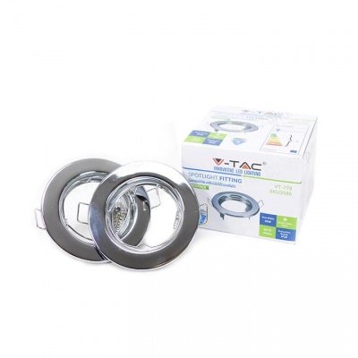 GU10 Rotondo Corpo Faretto  acciaio cromato 2 pz/scatola 