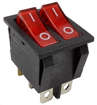 INTERRUTTORE BILANCIERE DOPPIO 16A 250V ROSSO L.M. 0-1