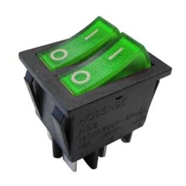 INTERRUTTORE BILATERALE DOPPIO 16A 250V VERDE L.M.0-1