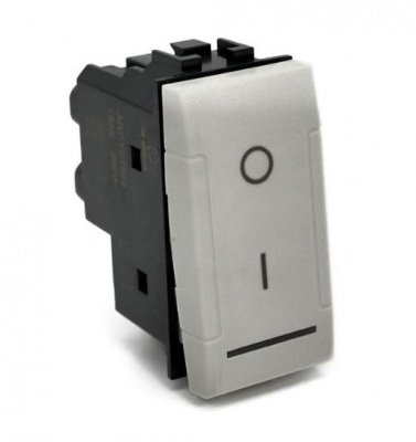 INTERRUTTORE BIPOLARE COLORE ALLUMINIO COMPATIBILE BTICINO LIVING INTERNATIONAL