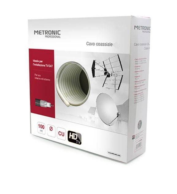 METRONIC  CAVO ANTENNA 6.8MM  DI RAME 100MT  CLASSE A 75 OHM 