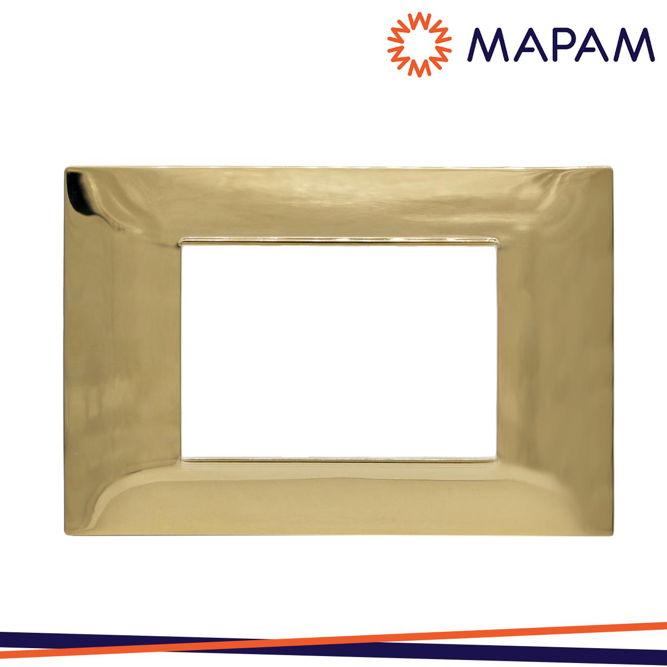 Placca 3 Posti Oro Cromato VMR Plana Compatibile
